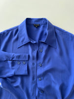 100% silk electric blu shirt