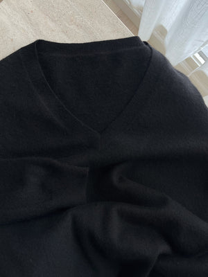 100% Cashmere black long pull