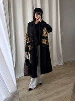 Wool long black coat