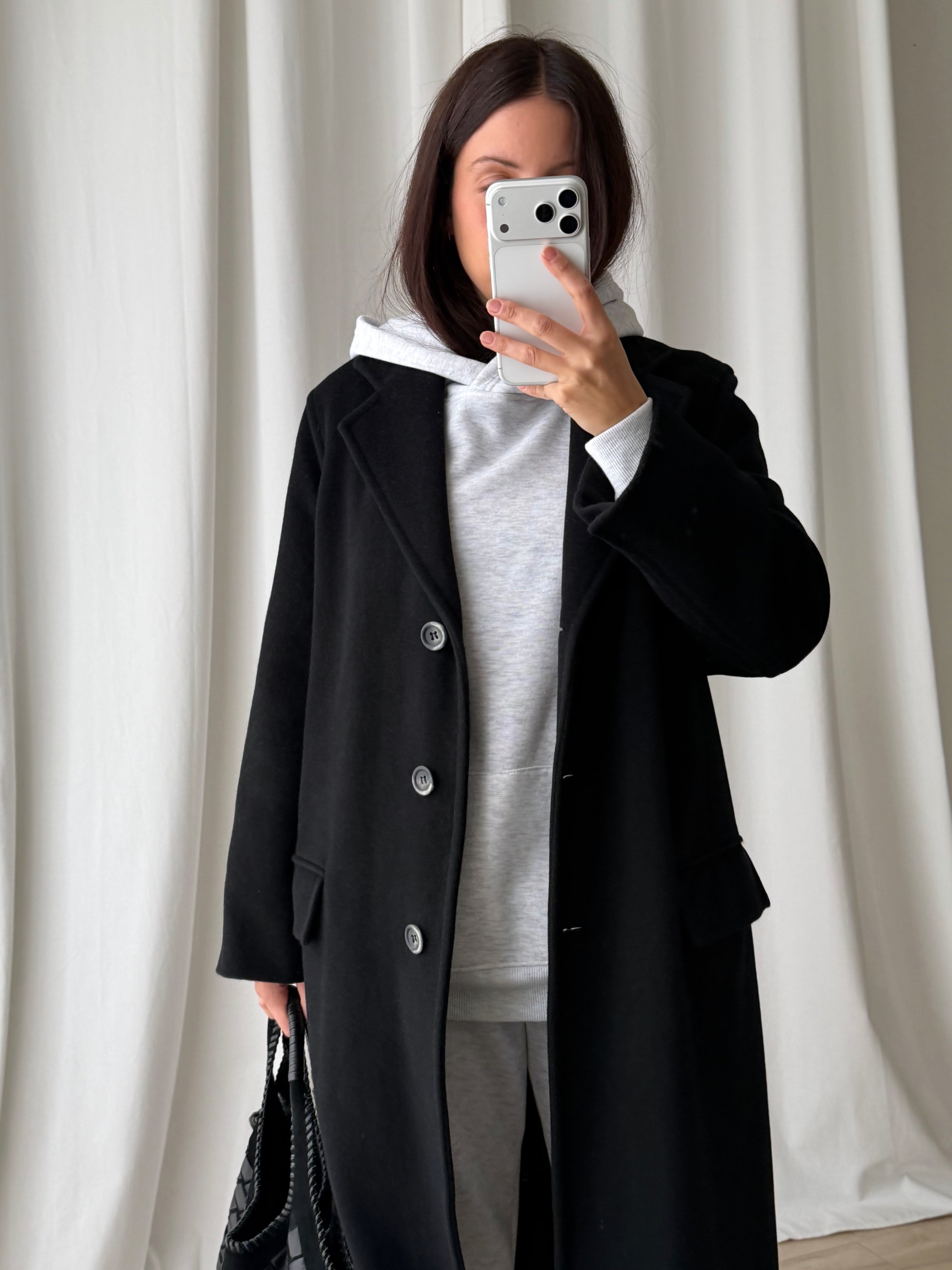 Marella wool and angora black coat