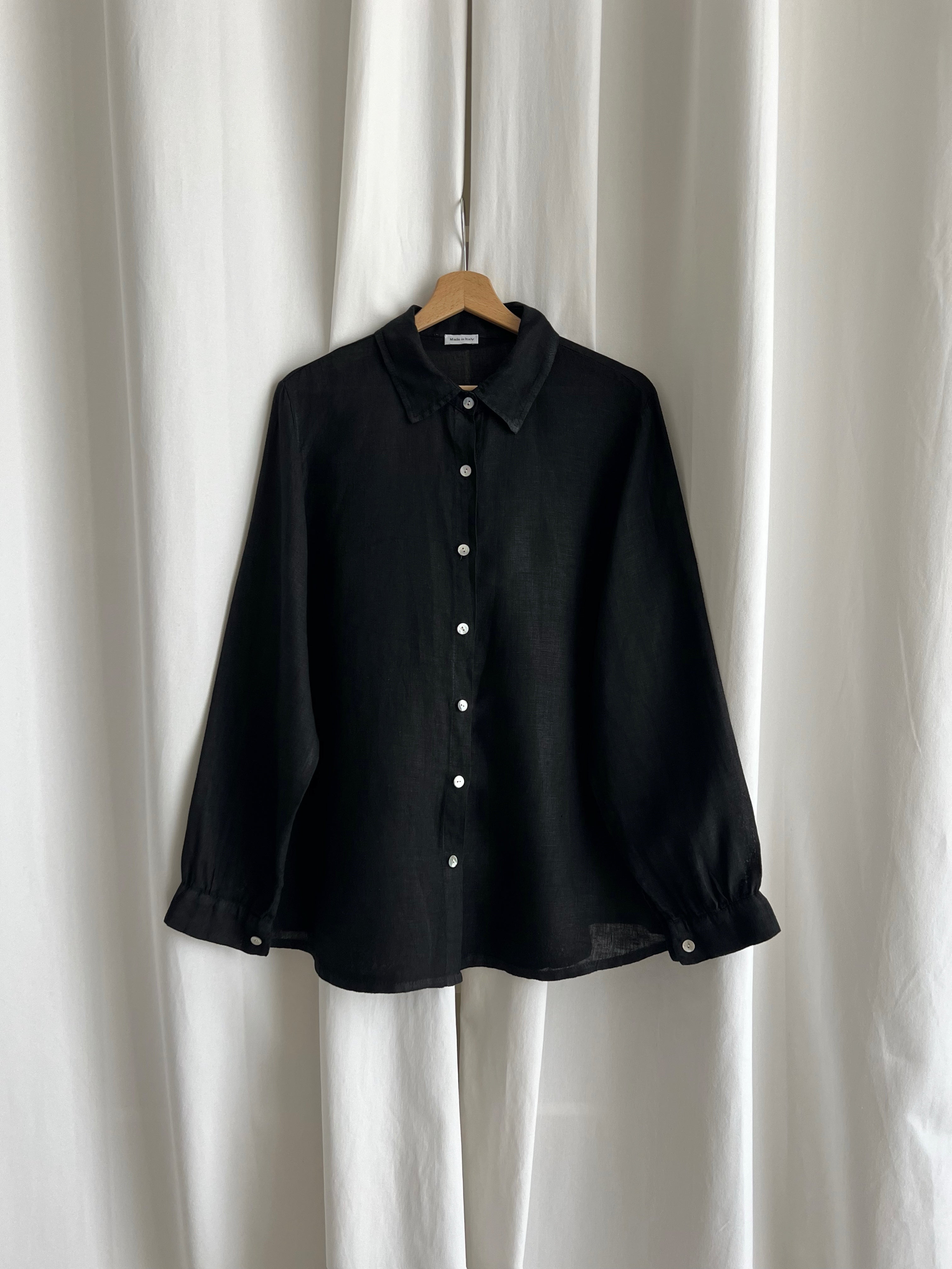 100% Linen comfy shirt - Black