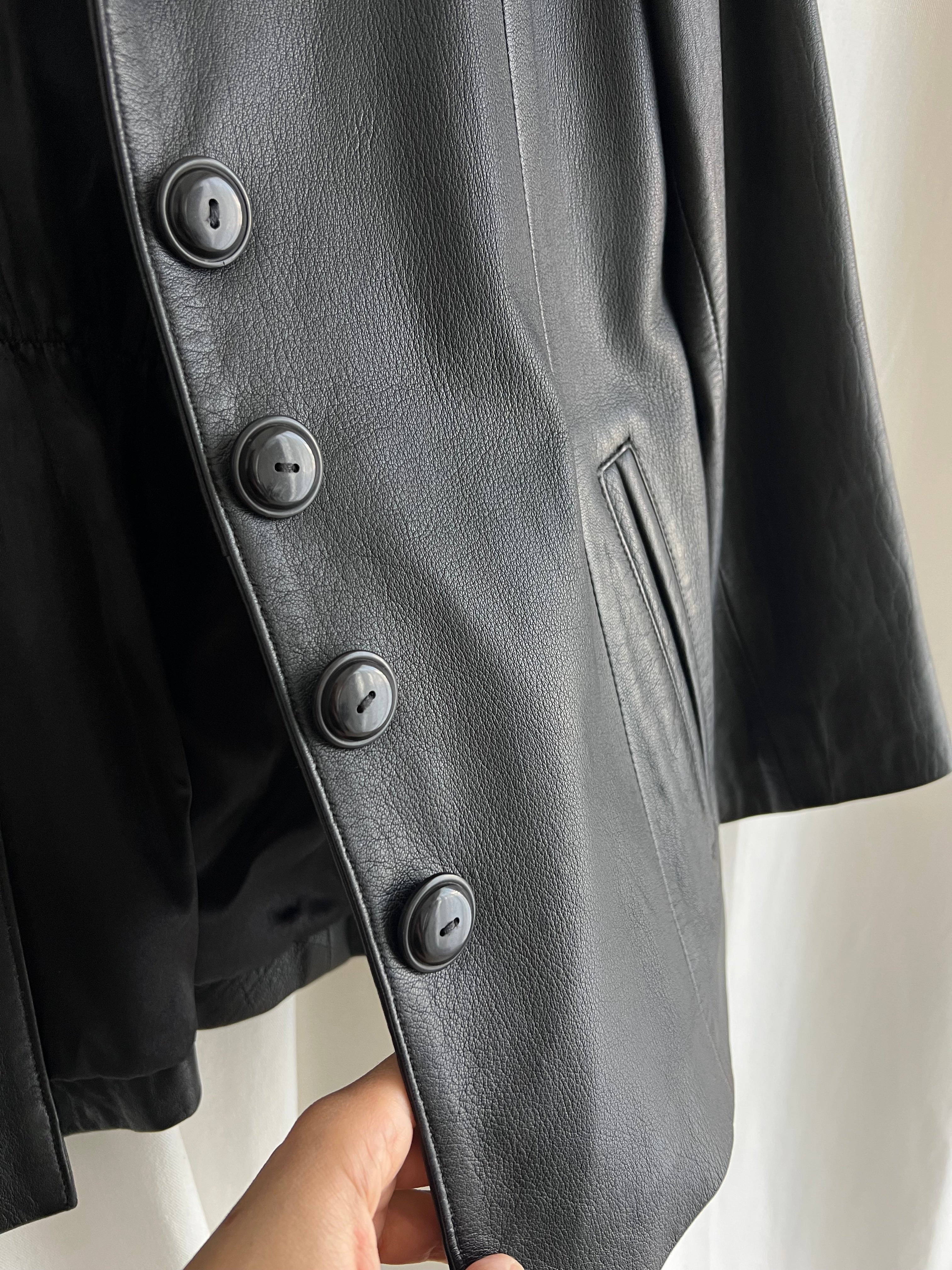 Escada real leather black jacket