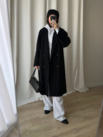 80% Virgin wool black coat