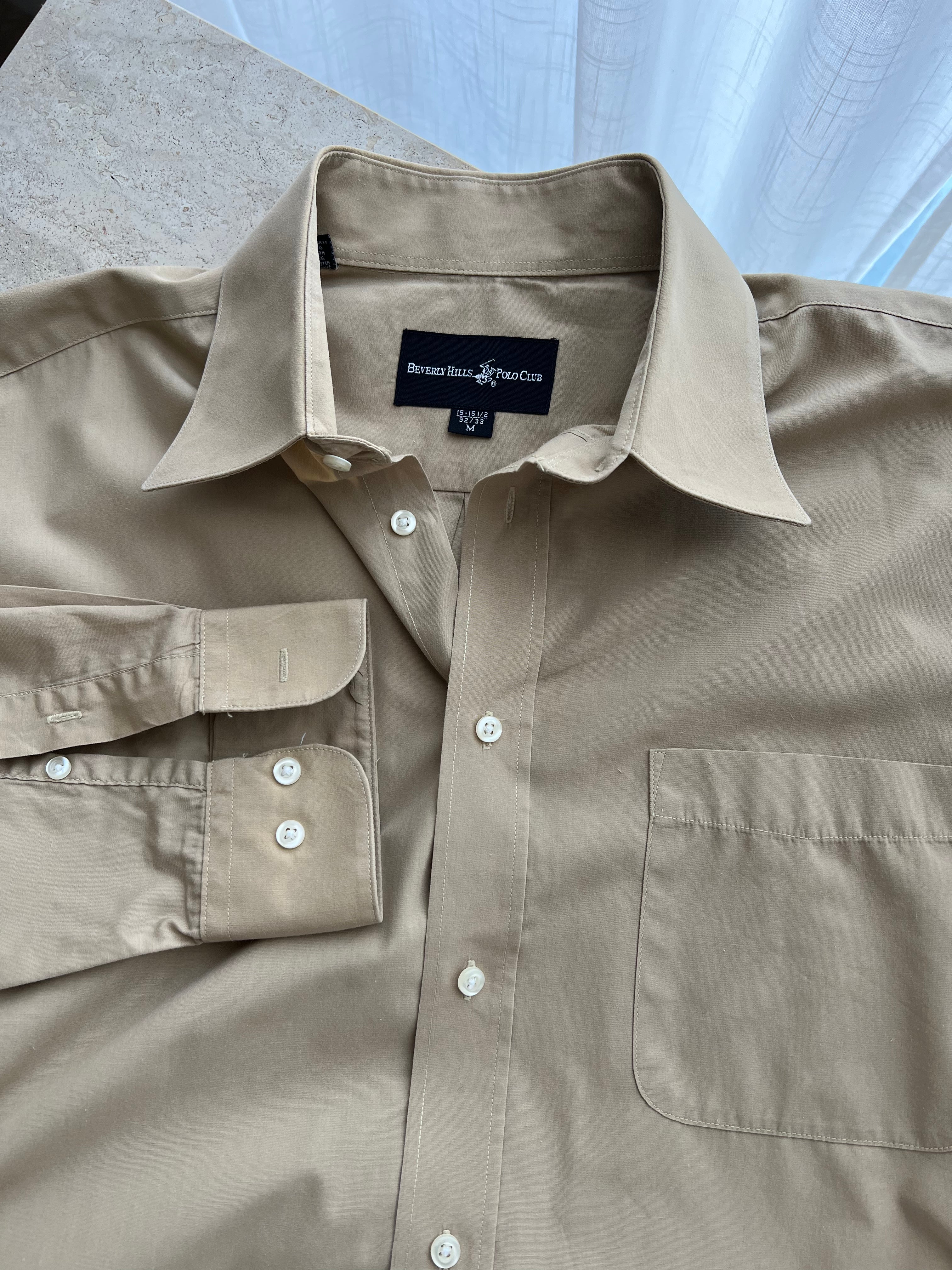 Beverly Hills Polo Club cotton blend camel shirt