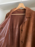 Real suede leather light brown jacket