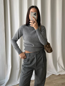 Pure wool crop turtleneck