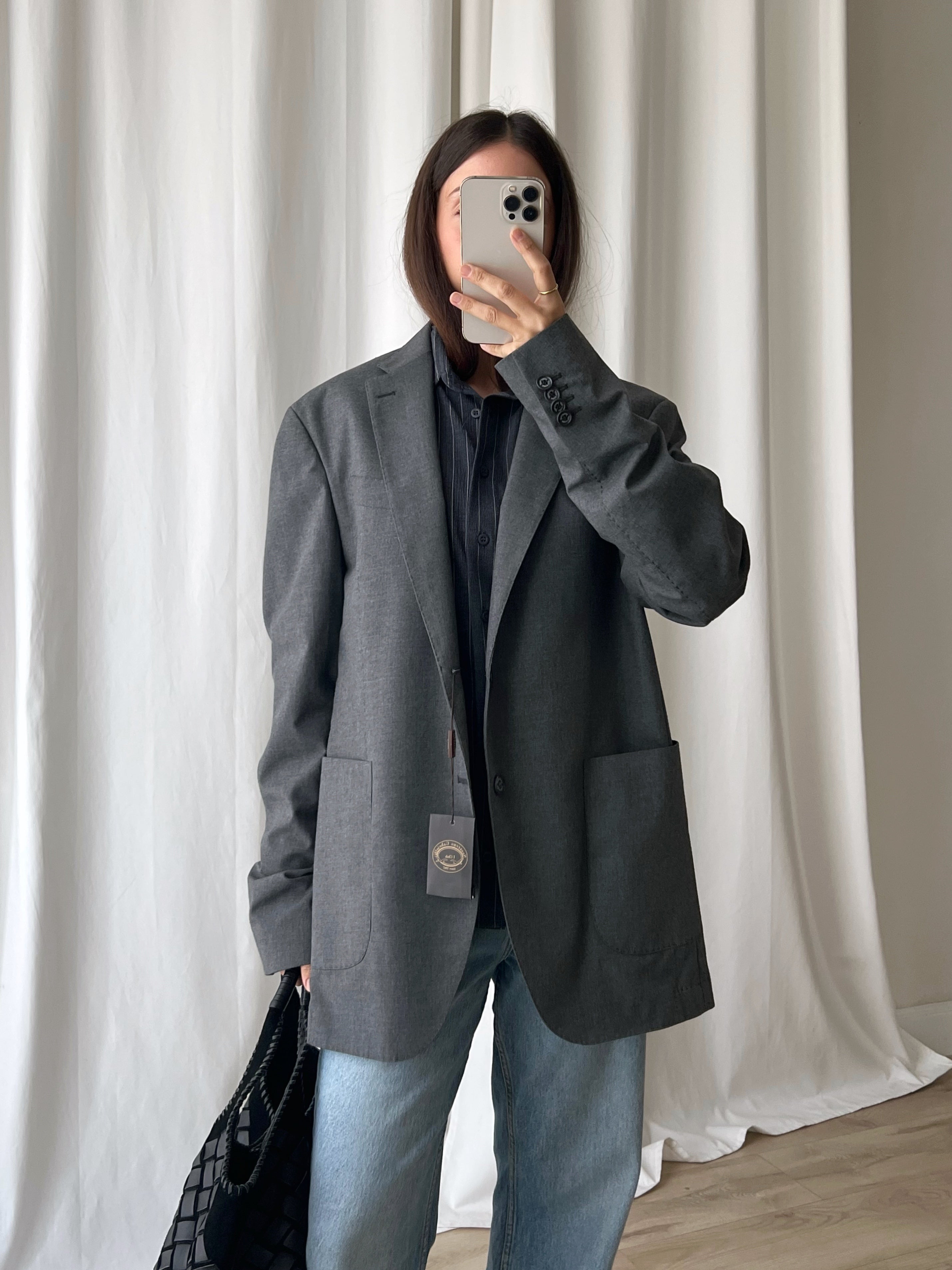 Made in Italy wool blend grey blazer