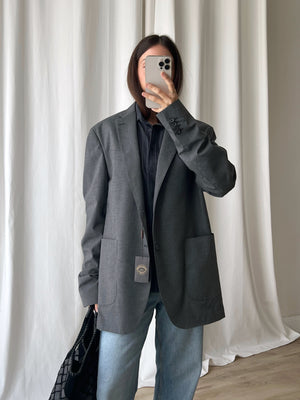 Made in Italy wool blend grey blazer