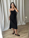 Made in Italy asymmetrical slip dress