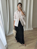 100% cotton black long skirt