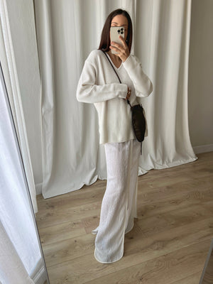 Made in Italy cotton blend white pull