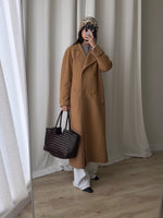 Wool and cashmere camel long coat