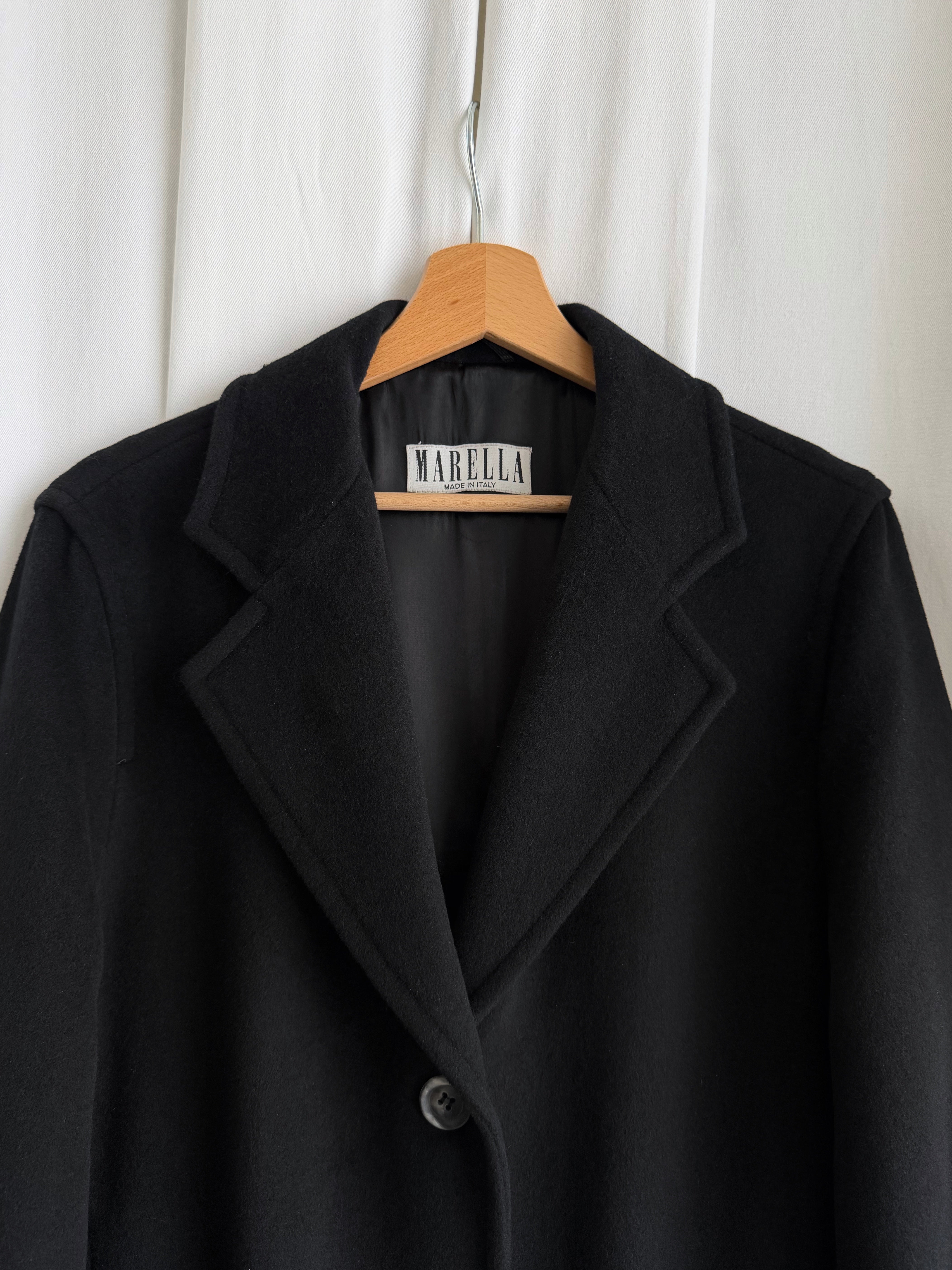 Marella wool and angora black coat