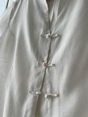 Pure linen oriental white shirt