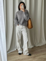 74% kid mohair soft pull - Pearl grey