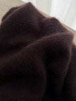 Kid mohair and wool soft pull - Fondente