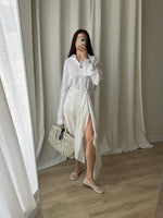 Cotton & silk pareo - White