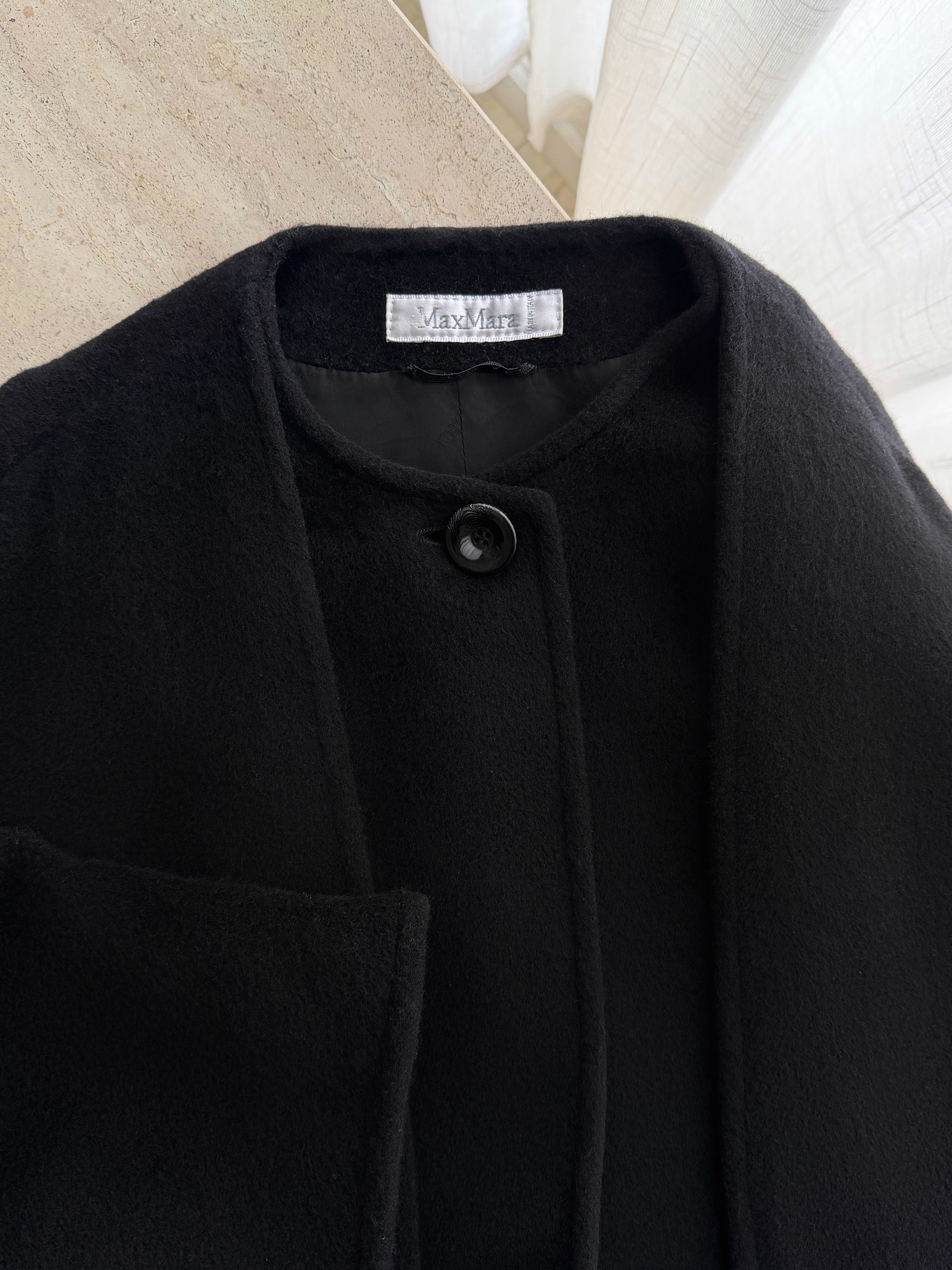 MaxMara wool and cashmere black coat