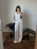 Silk & viscose liquid pants - Milk