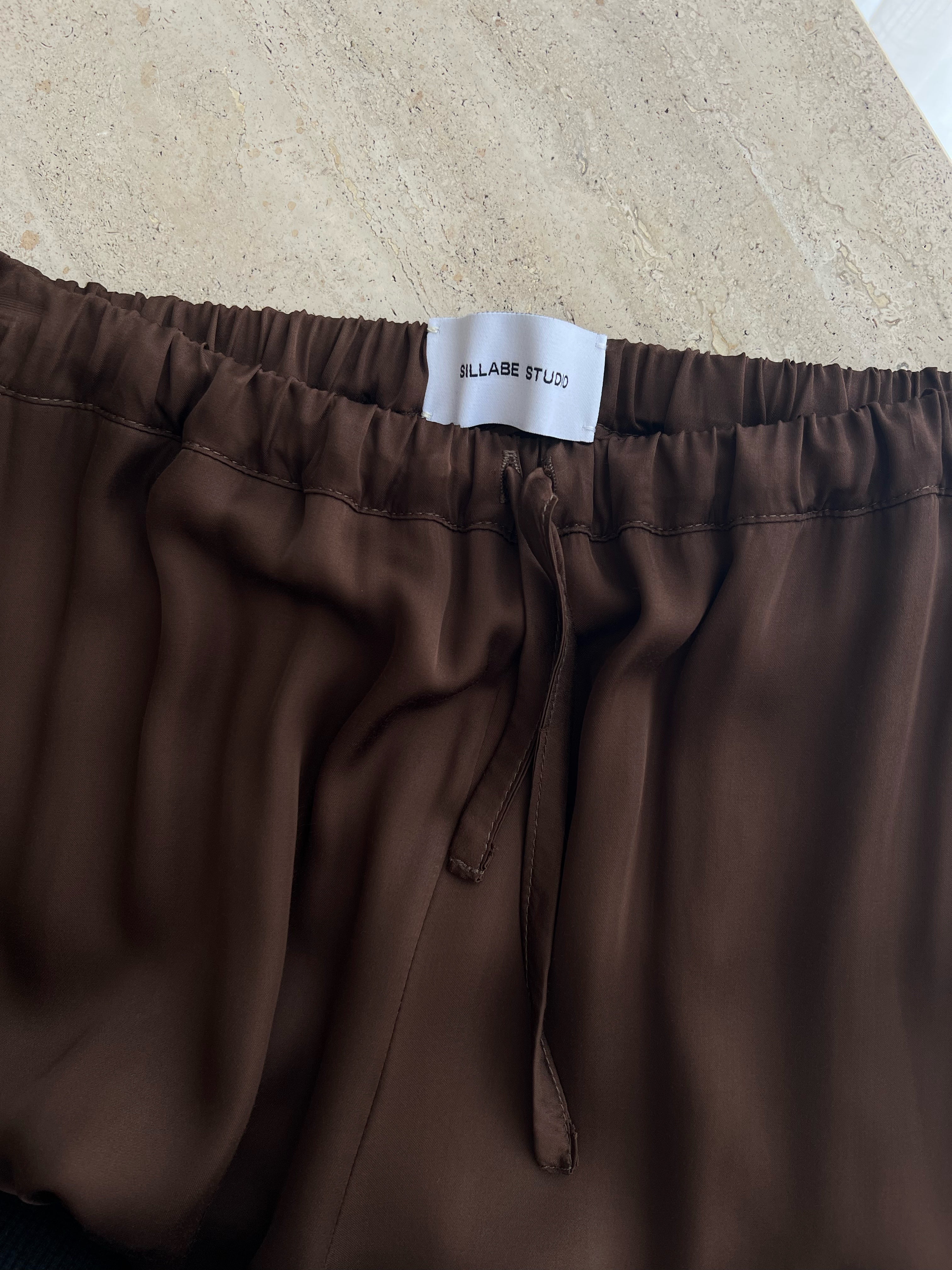 Sillabe Studio liquid pants - Chocolate