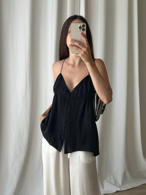 Blunauta pure silk black top
