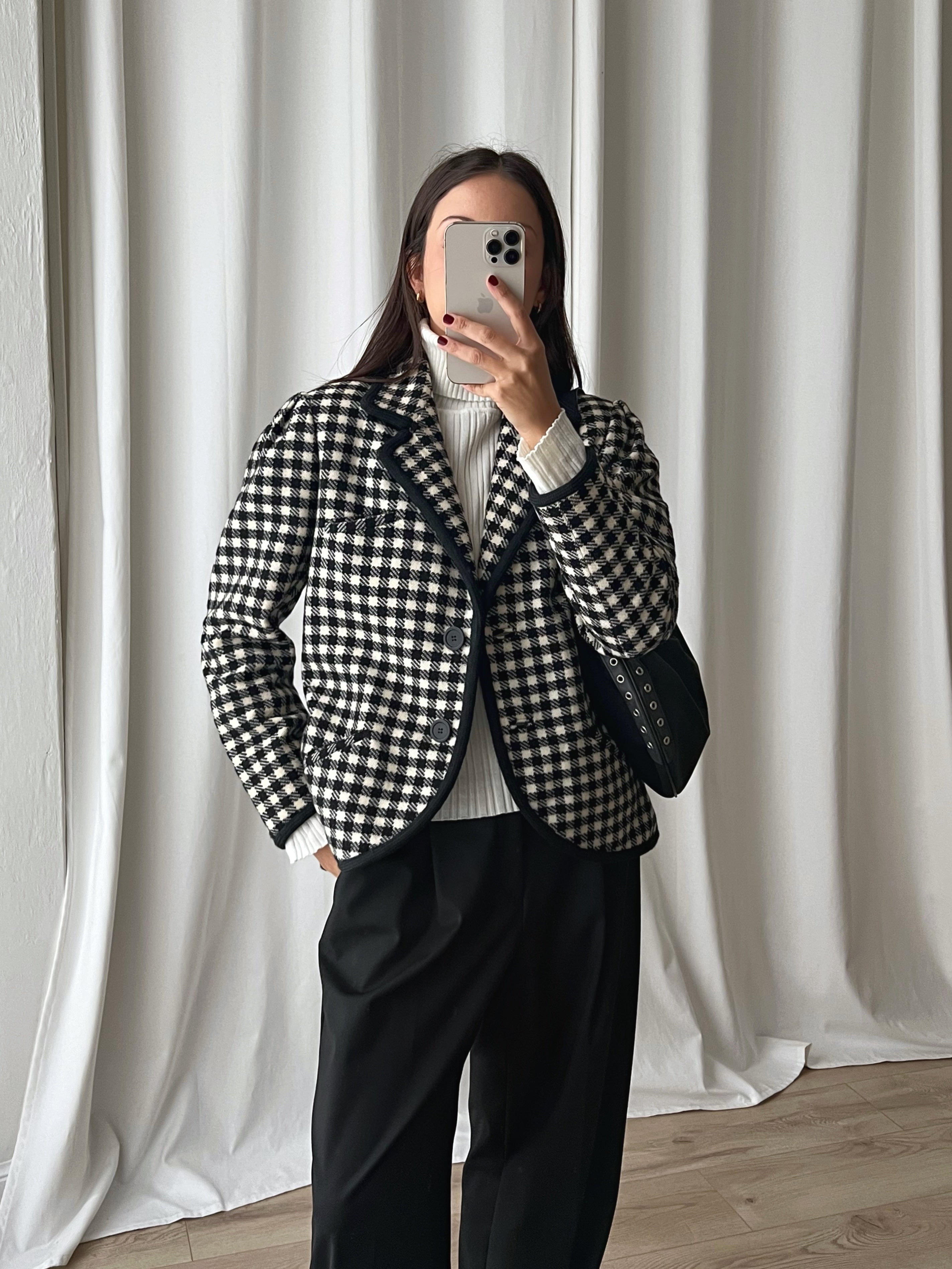 Tailored 100% wool crop jacket