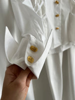 Pure cotton ribbon details white shirt