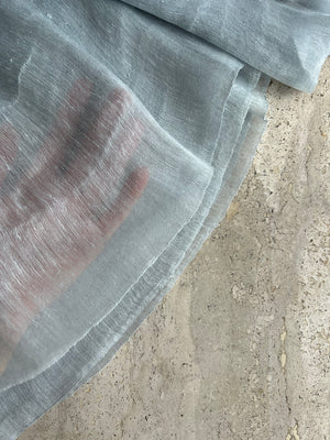 Linen & silk pareo - Dust blu