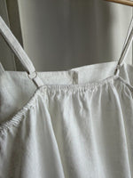 Linen and cotton spaghetti top - White