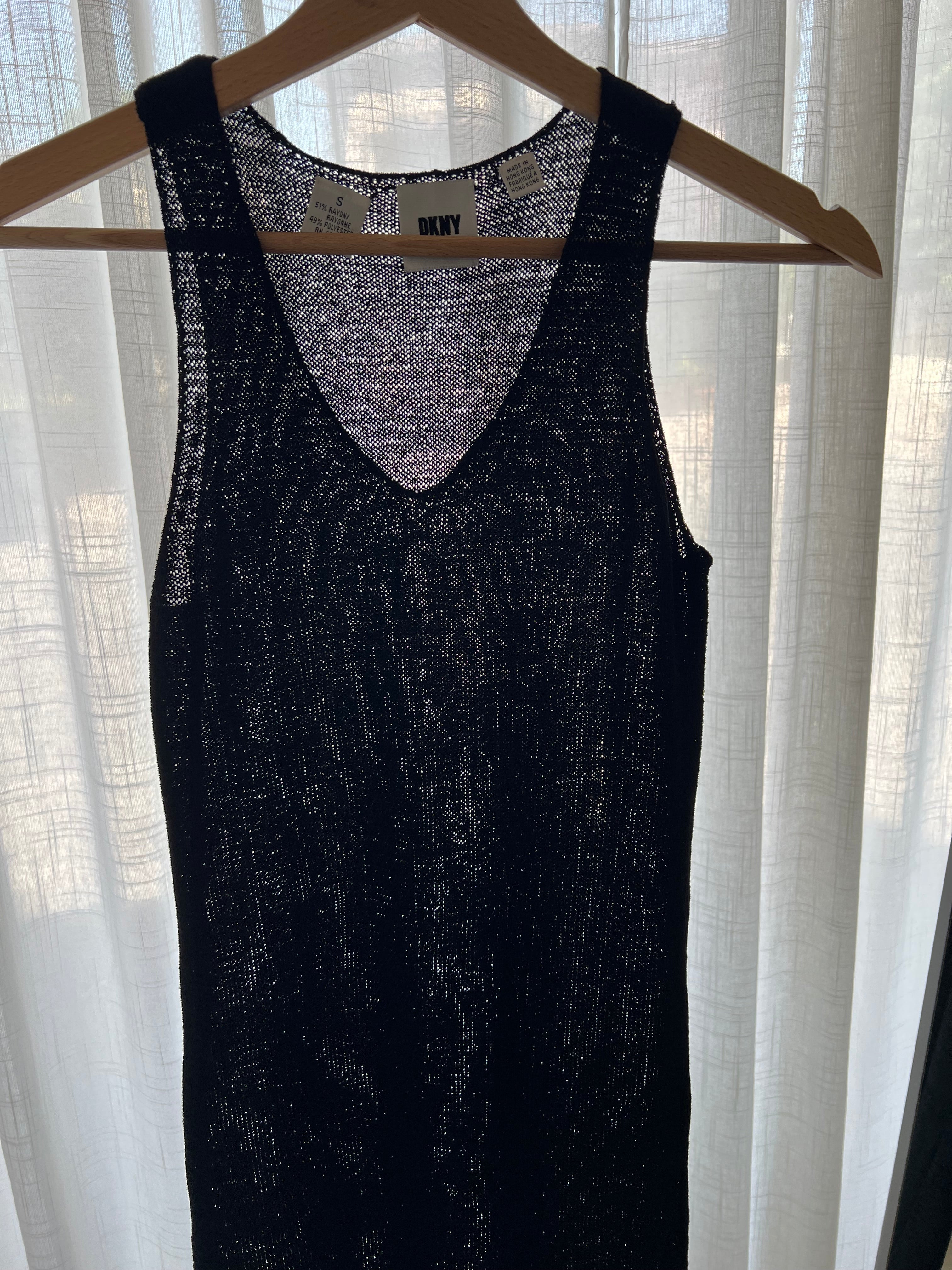 DKNY knitted long black dress