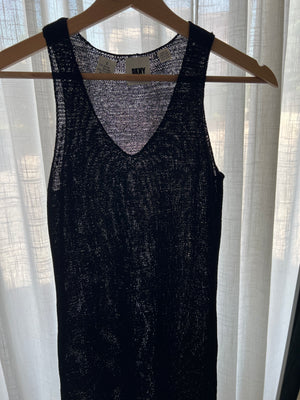 DKNY knitted long black dress