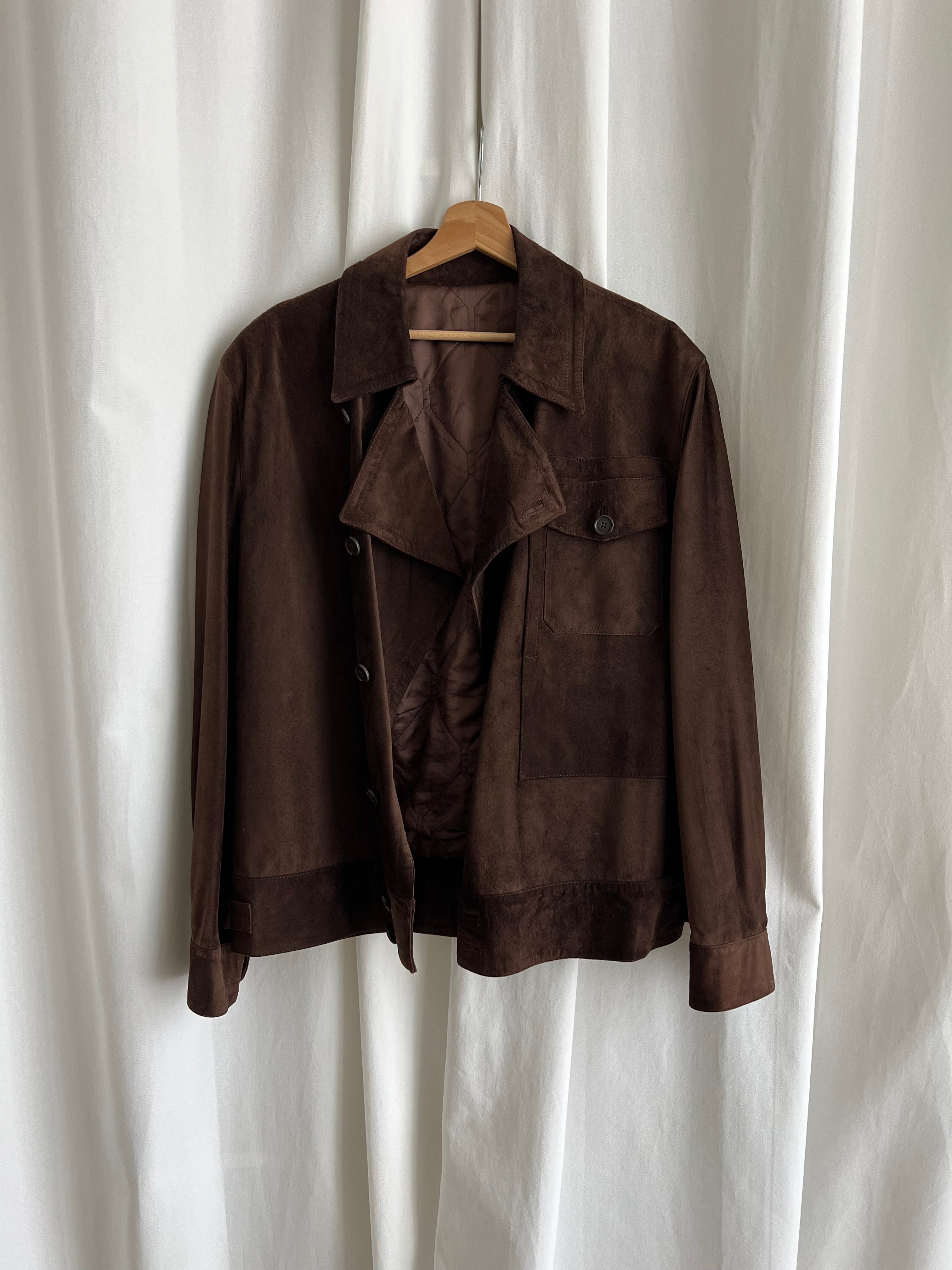 Made in Italy real suede leather chocolate jacket