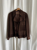 Made in Italy real suede leather chocolate jacket