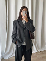 100% virgin wool grey blazer