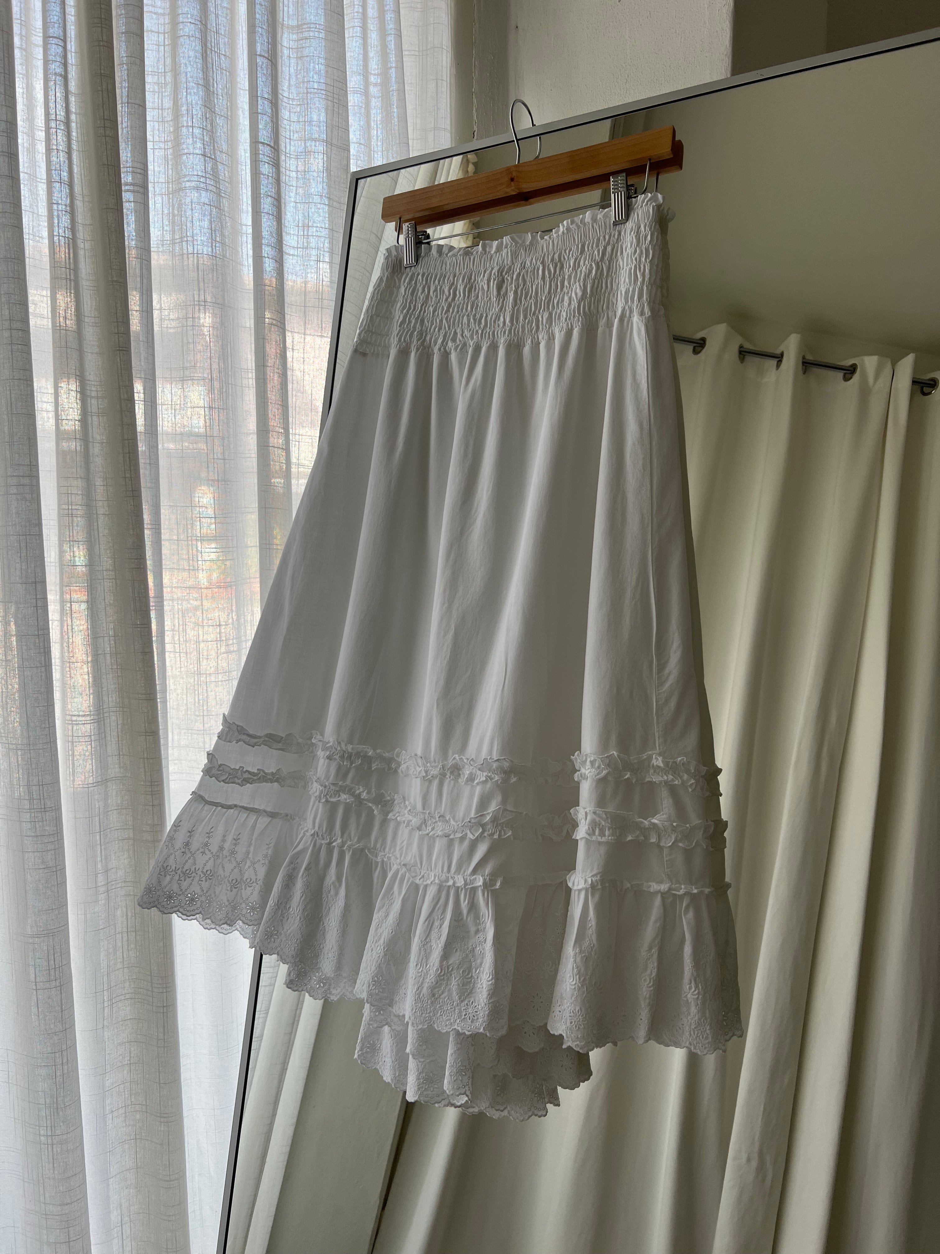 Farina Rosa pure cotton white skirt