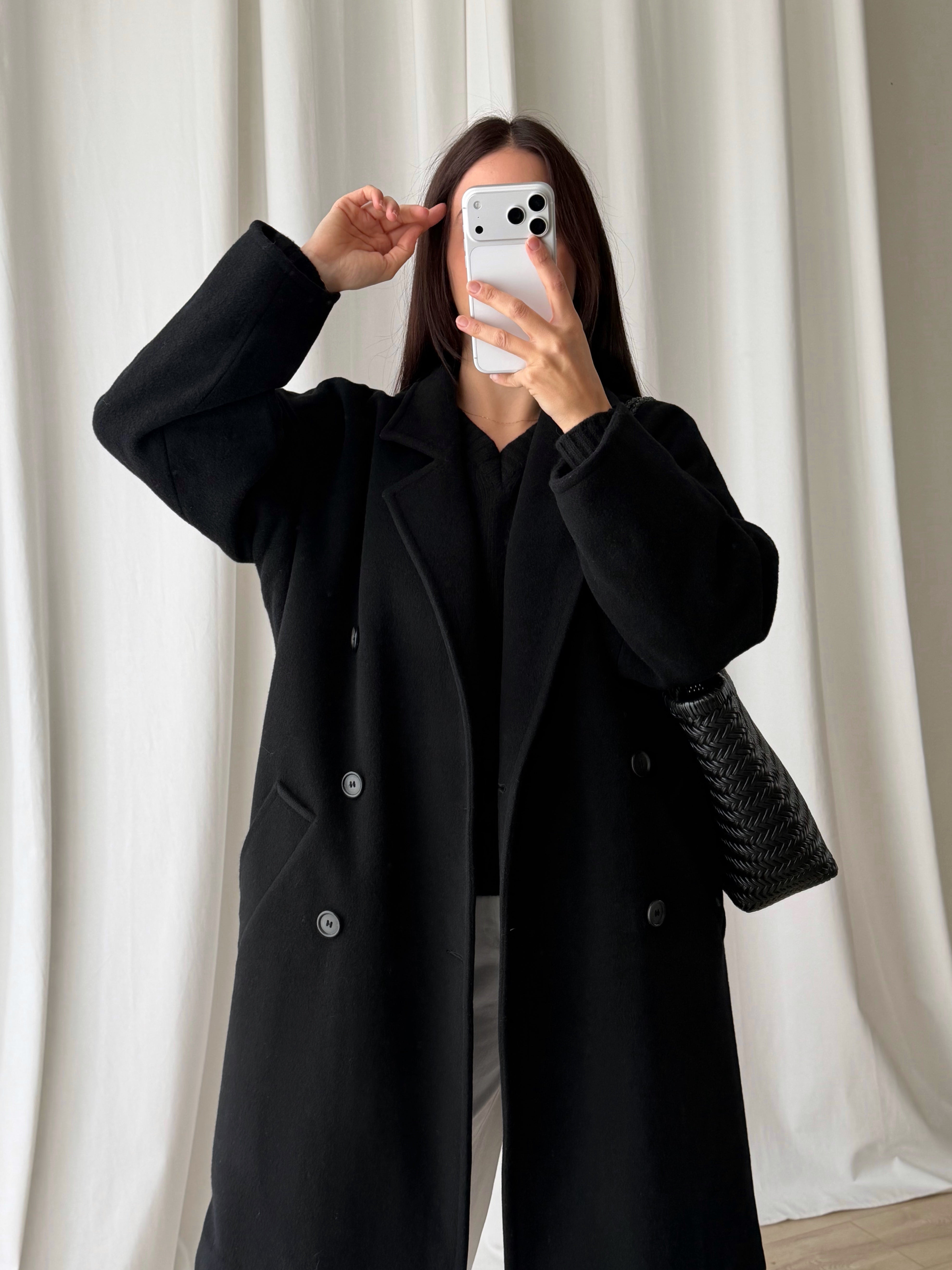 Marella pure wool black coat