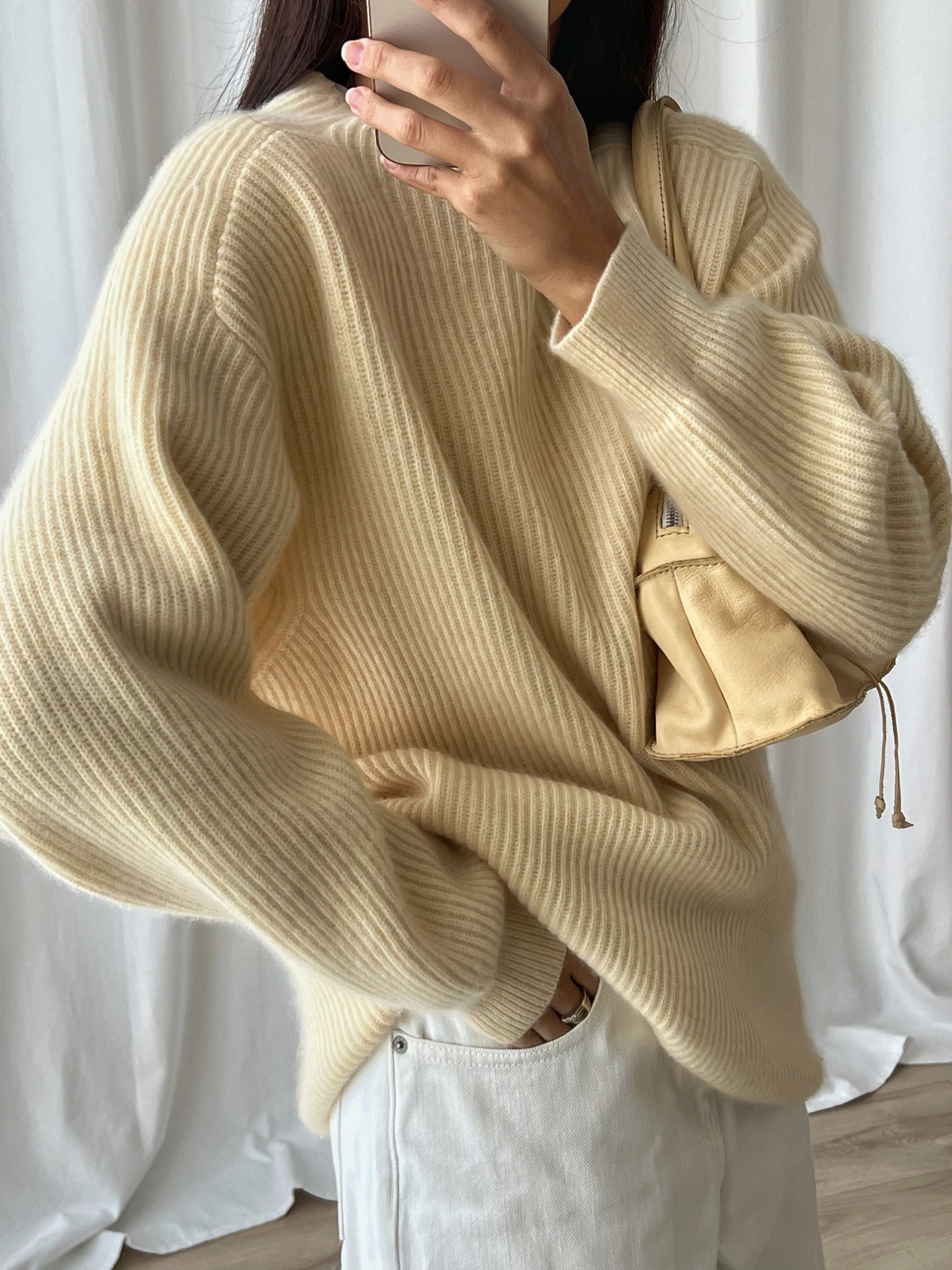 Wool and cashmere cream pull