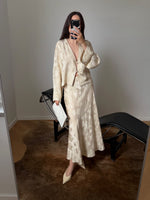 Oriental liquid midi skirt - Beige