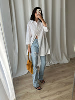 100% cotton long white shirt