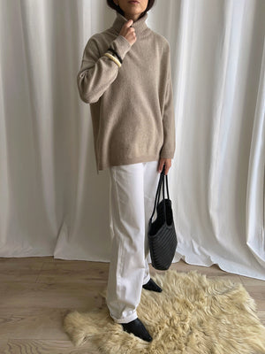 Pure cashmere cosy turtleneck - Beige