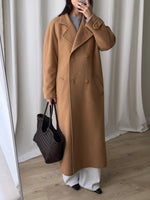 Wool and cashmere camel long coat