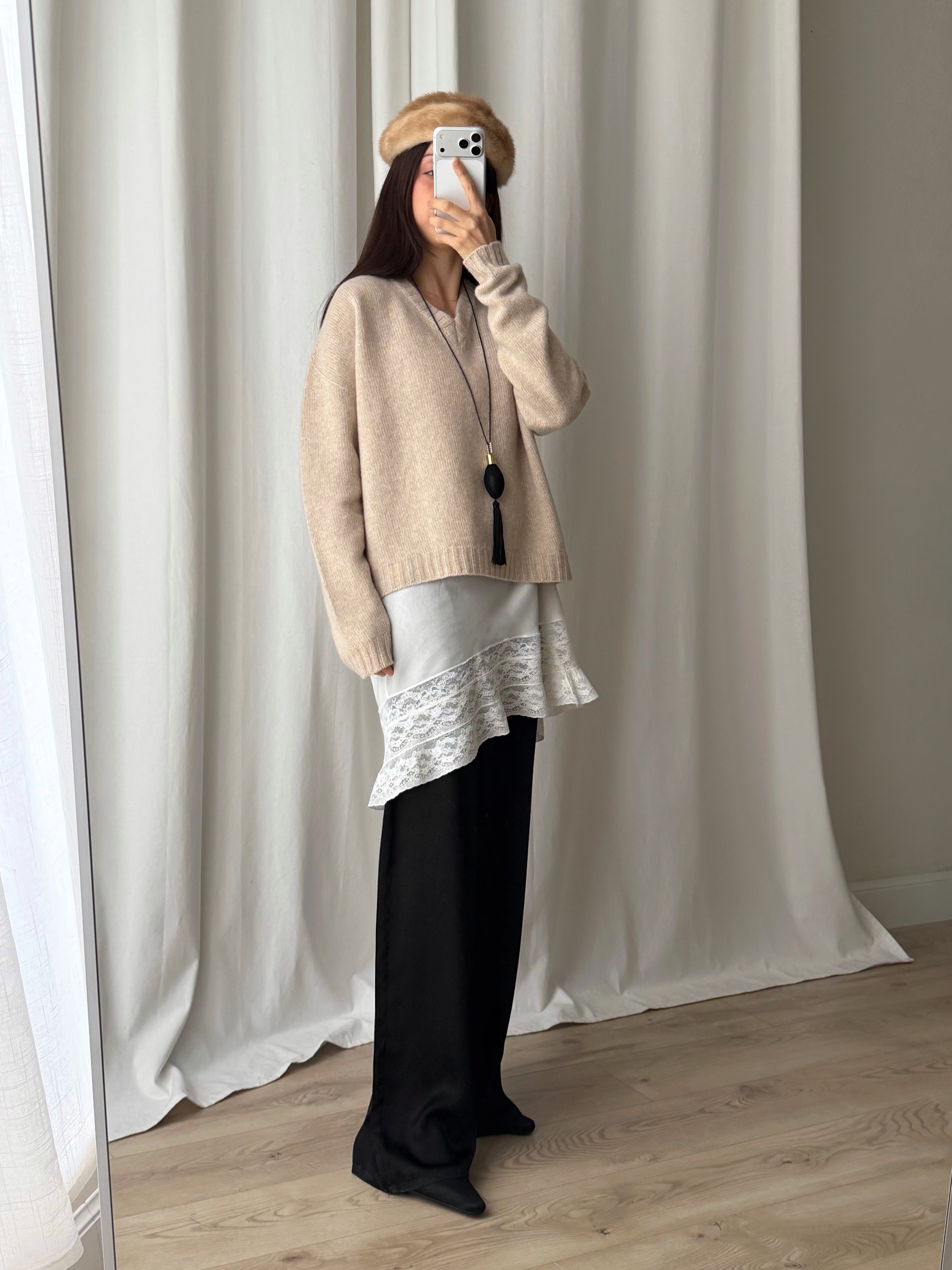 100% merino wool soft pull - Mandorla