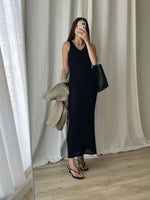 DKNY knitted long black dress