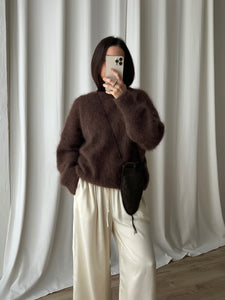 74% kid mohair soft pull - Chocolate