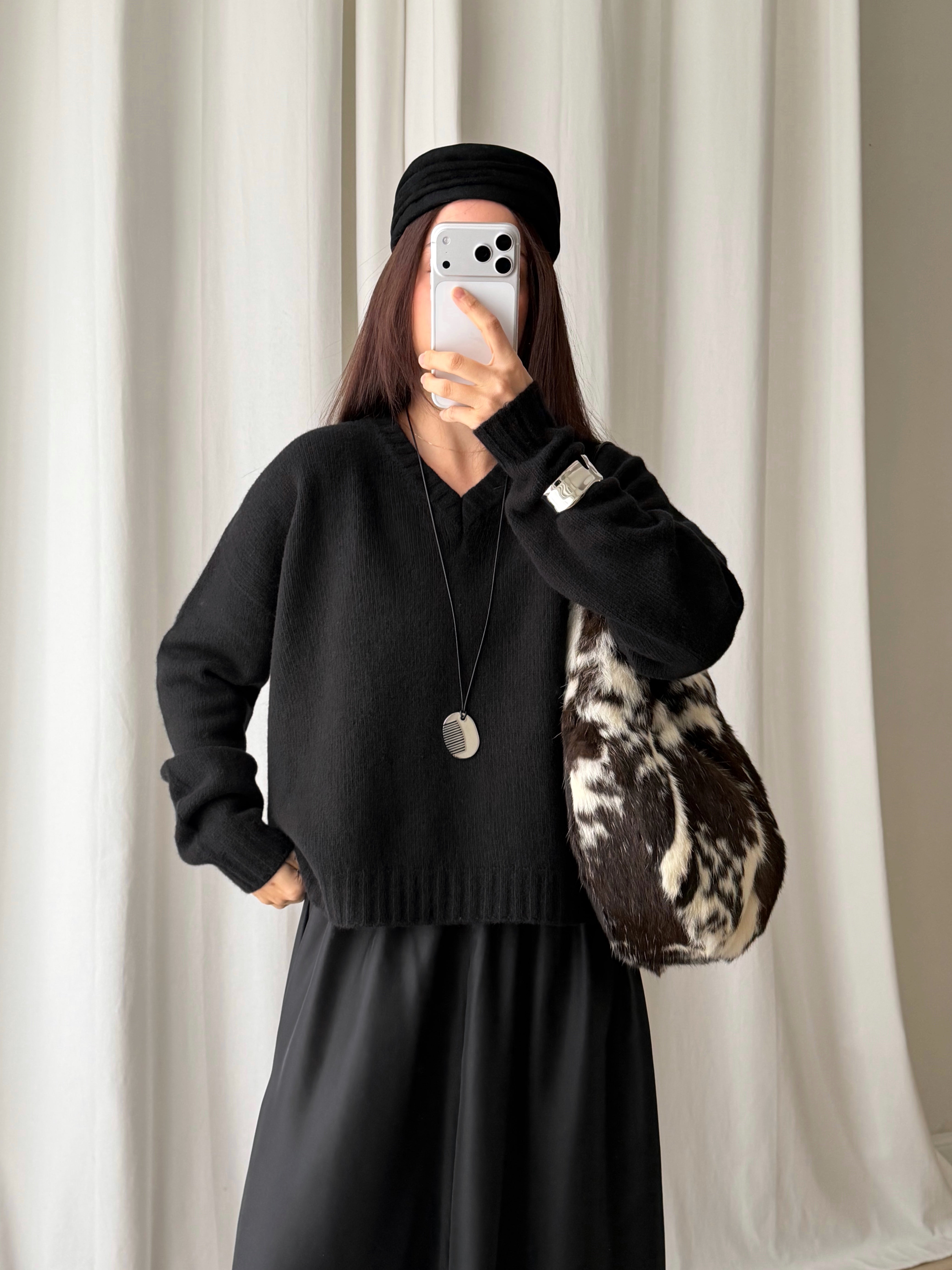 100% merino wool soft pull - Carbone