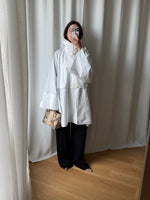 Tailored cotton white trench