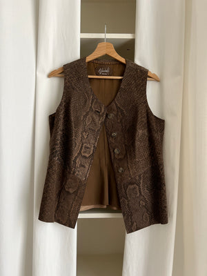 100% Leather brown vest