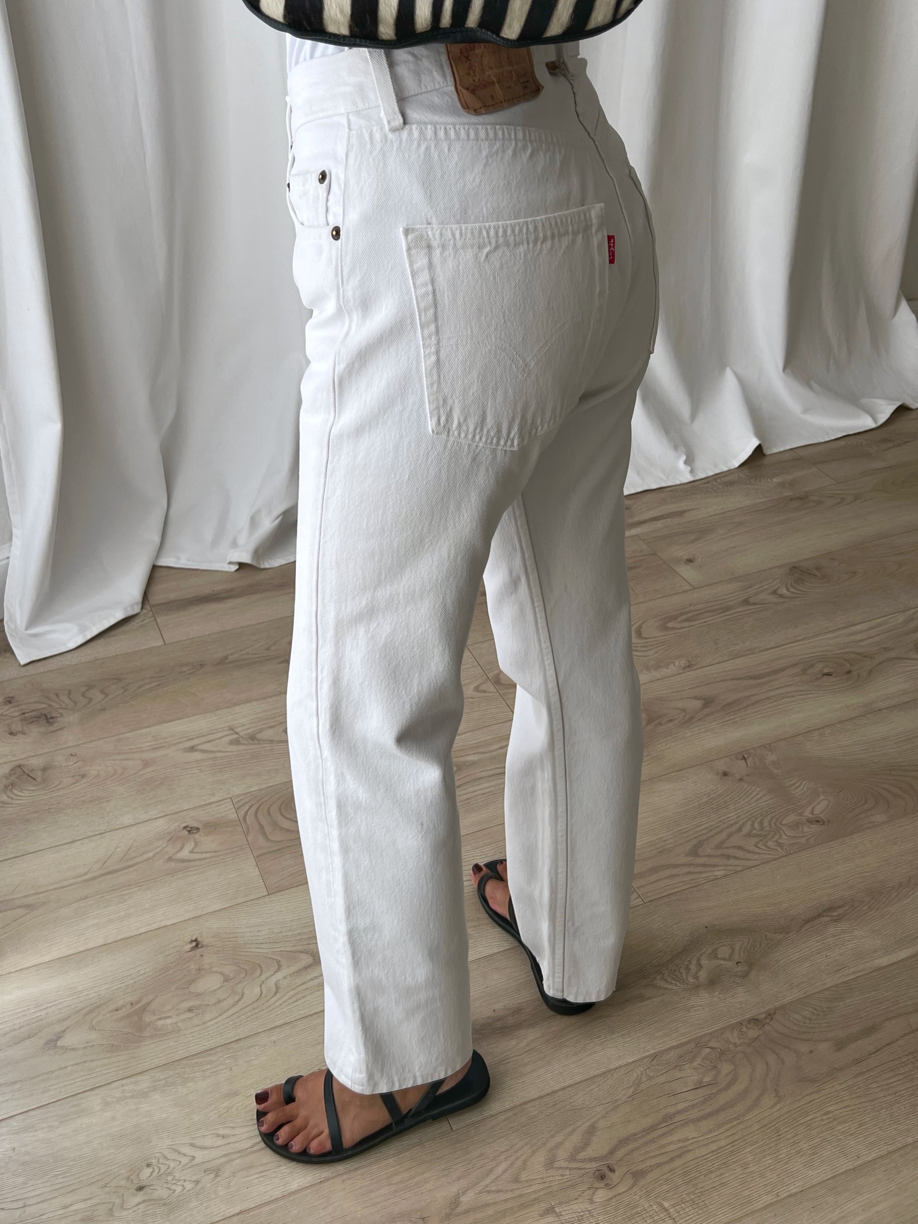 Levi's 501 white jeans