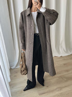 Wool and mohair barbed coat