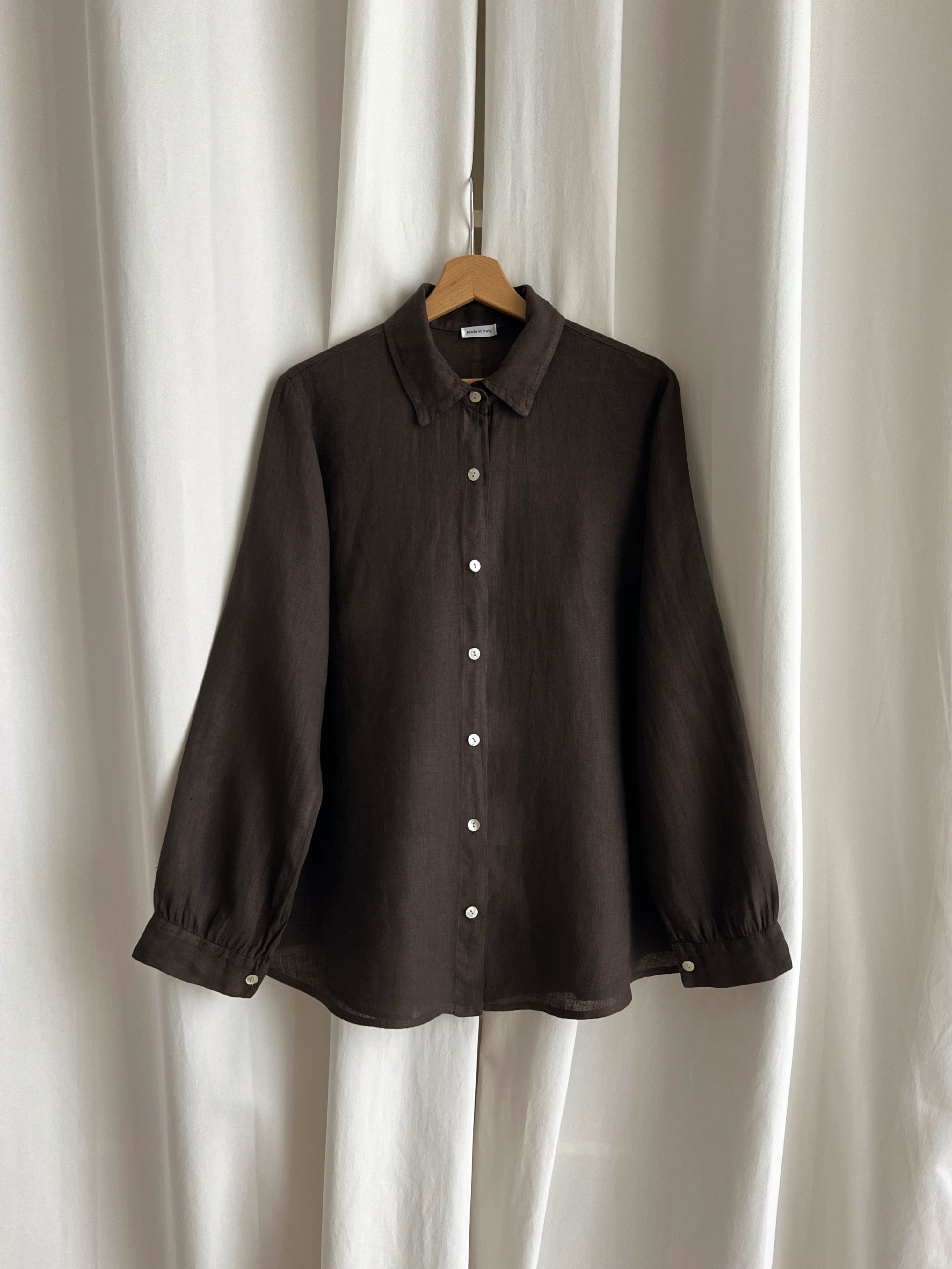 100% Linen comfy shirt - Espresso